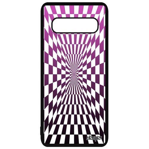 фото Противоударный чехол на телефон // galaxy s10 plus // "иллюзия шахмат" графика движение, utaupia, розовый