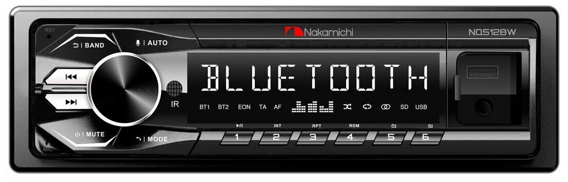 Автомагнитола Nakamichi NQ512BW , 1 din , 4x50Вт