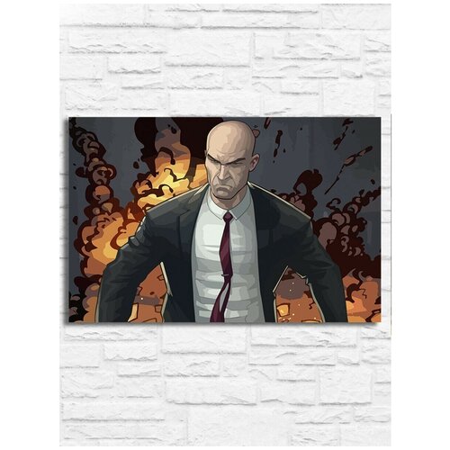 Картина по номерам на холсте игра Hitman (Агент 47) - 8625 Г 30x20