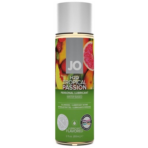 Лубрикант на водной основе с ароматом тропических фруктов JO Flavored Tropical Passion - 60 мл.