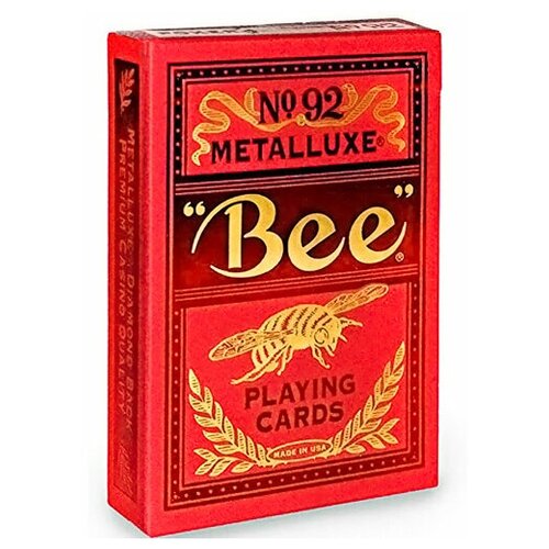 Игральные карты Bee Red Metalluxe / Bee Красный Металл