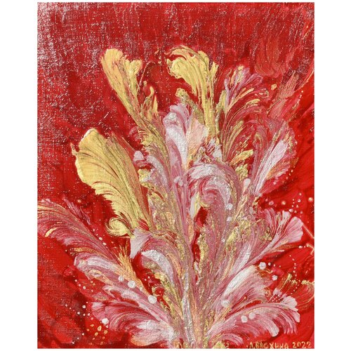 Красная соната. Авторская картина акрилом на холсте 40х50. Оригинал
