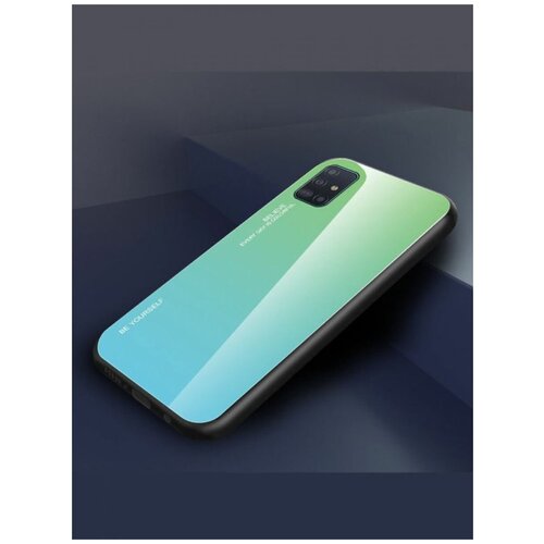 фото Brodef gradation стеклянный чехол для samsung galaxy a51 бирюзовый