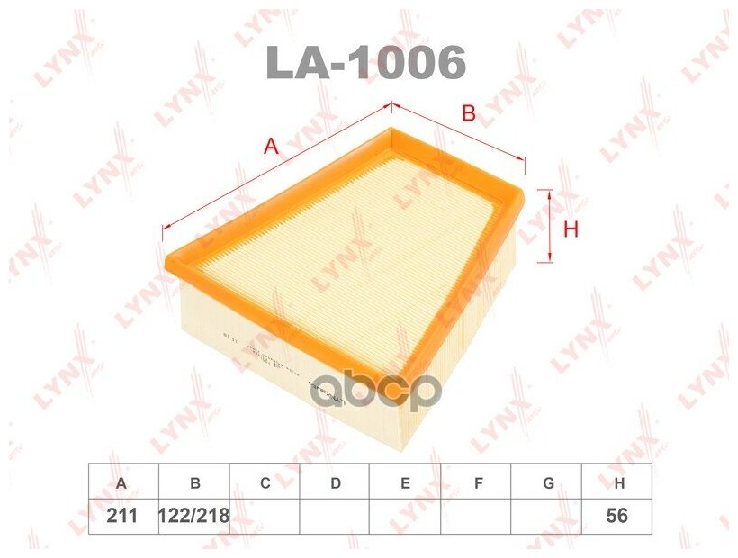 Фильтр Воздушный LYNXauto арт. LA-1006