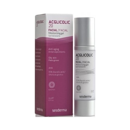 SesDerma Acglicolic 20 Moisturizing Gel Увлажняющий гель для жирной кожи AHA 15%, 50 мл.