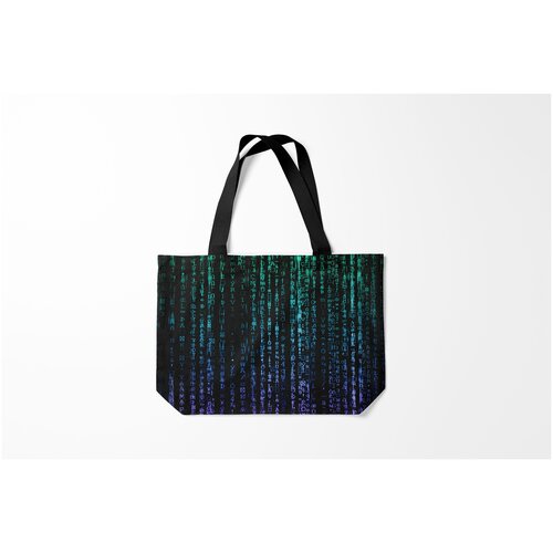 фото Сумка-шоппер / 46х35 см / популярные иллюстрации / текстуры матрица 3d burnettie