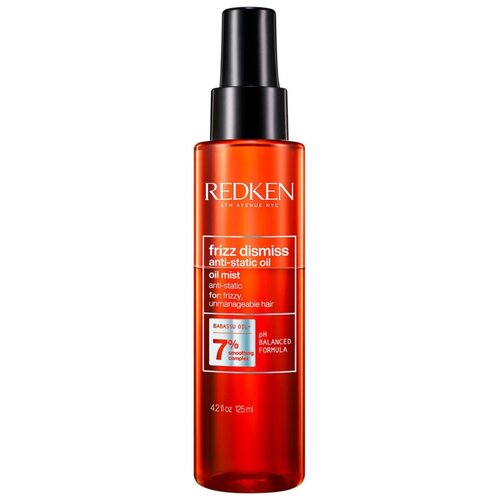 спрей для волос с защитой от влаги tecni art fix anti frizz спрей 250мл Redken Frizz Dismiss Несмываемое масло-спрей увлажняющее антистатическое, 125 г, 125 мл