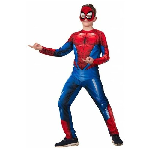 Костюм Батик, размер 110, синий/красный костюм человек паук с мускулатурой и пластиковая маска