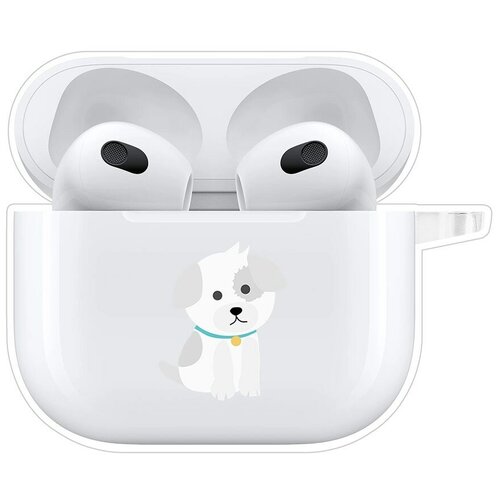 Чехол Krutoff Clear Case для AirPods 3 Белый щенок