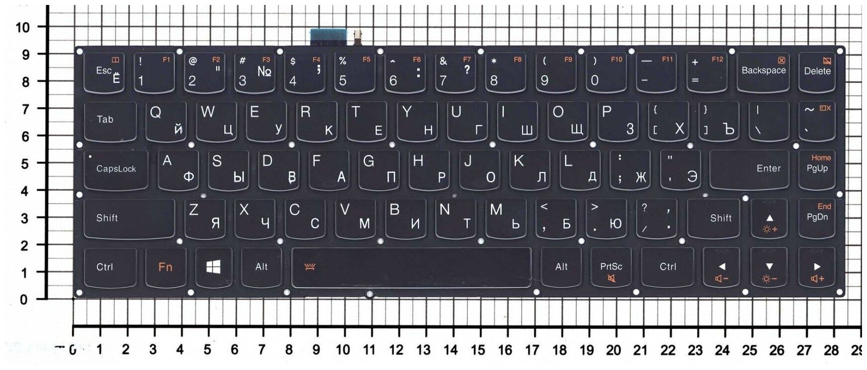 Клавиатура для ноутбука Lenovo SN20F66305 черная с подсветкой