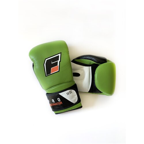 Перчатки боксерские FIGHTING ENERGY Instructor Кожа, зеленые (10 унций)