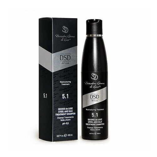 Шампунь восстанавливающий сталь И шелк - DSD DIXIDOX DE LUXE STEEL AND SILK TREATMENT SHAMPOO № 5.1, 200мл 4 1 восстанавливающий шампунь с кератином dsd de luxe 200мл dixidox de luxe keratin treatm