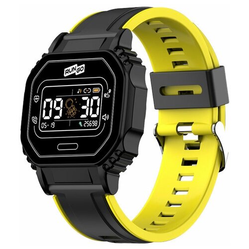 Смарт-часы RunGo Смарт-часы RunGo W4 096 TFT функция разговора шагомер пульсометр 90 мАч сине-желтые 334000₽