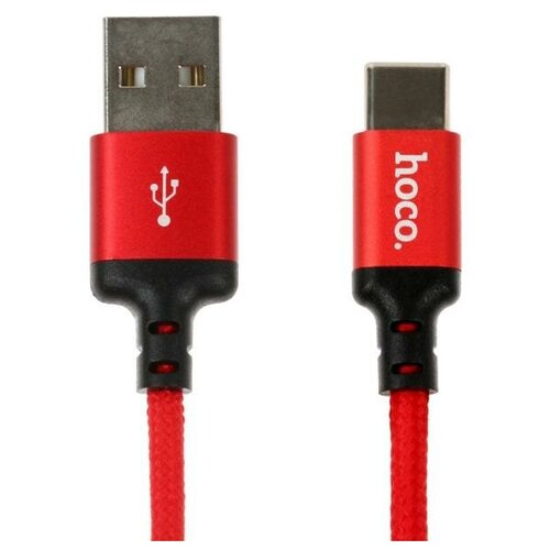 Кабель Hoco X14 Times Speed, Type-С - USB, 3 А, 1 м, черно-красный