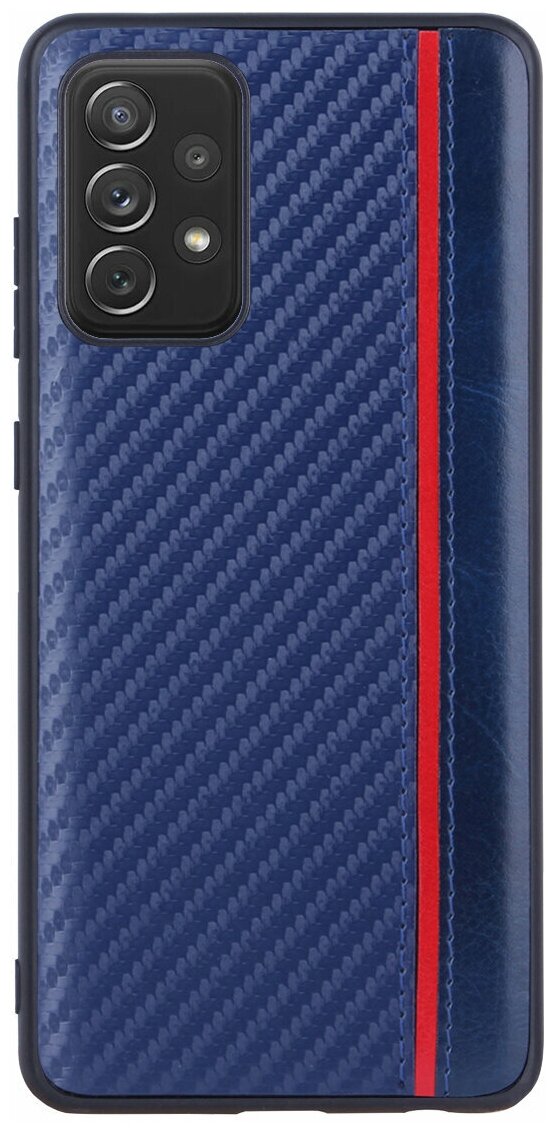 Чехол накладка G-Case Carbon для Samsung Galaxy A72 (Самсунг Гэлакси Галакси А72) SM-A725F, темно-синяя