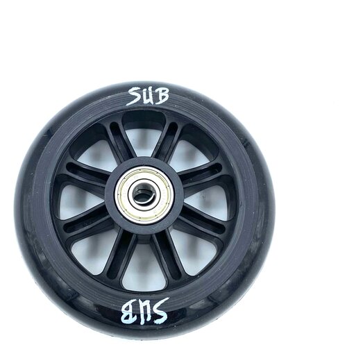 колесо для самоката 00 180108 для трюкового самоката фрезерованное алюминиевое с промподшипниками abec9 100мм sub анодированное серебристо черное Колесо для трюкового самоката SUB ABEC9 100 мм черное