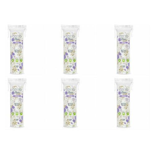 фото Cotto ватные диски cotto fleur classic, 100шт/уп, 6 уп