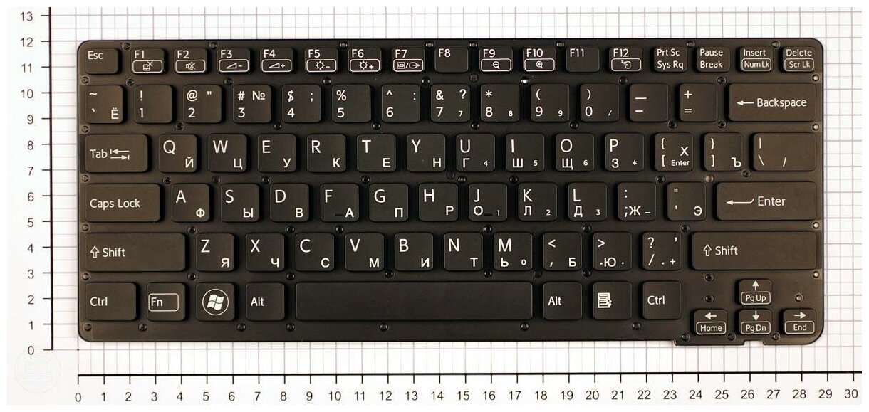 Клавиатура для ноутбука Sony Vaio VPC-CA4E1EG черная без рамки