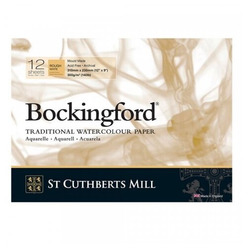 St. Cuthbert's Mill Склейка для акварели Bockingford, белая, Rough \ Torchon, 300г/м2, 23x31см, 12л