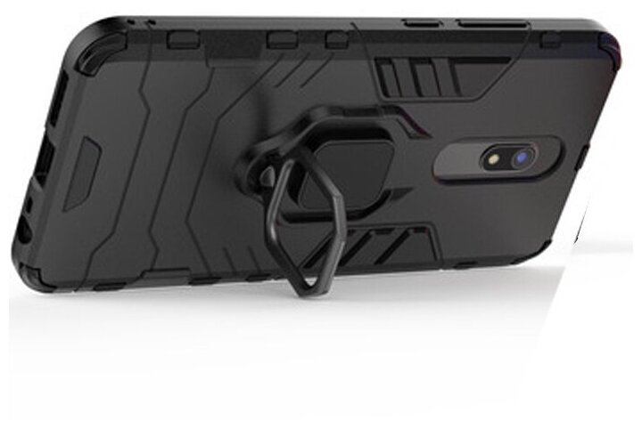 Противоударный чехол с кольцом Panther Case для Xiaomi Redmi 8 / 8A черный