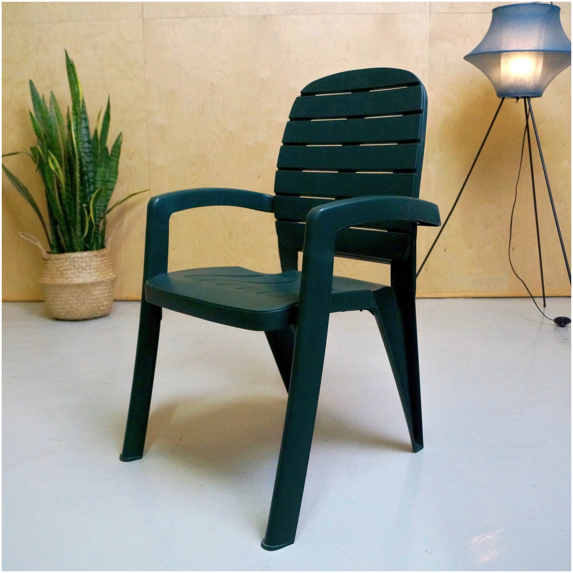 Пластиковое кресло Прованс, Тёмно-зелёный, 2 шт - фотография № 5