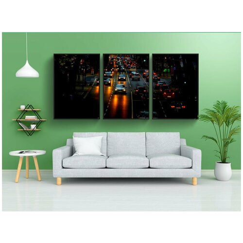 фото Набор модулных постеров для интерьера "движение, машины, автомобили" 60x90 см. в тубусе, без рамки lotsprints