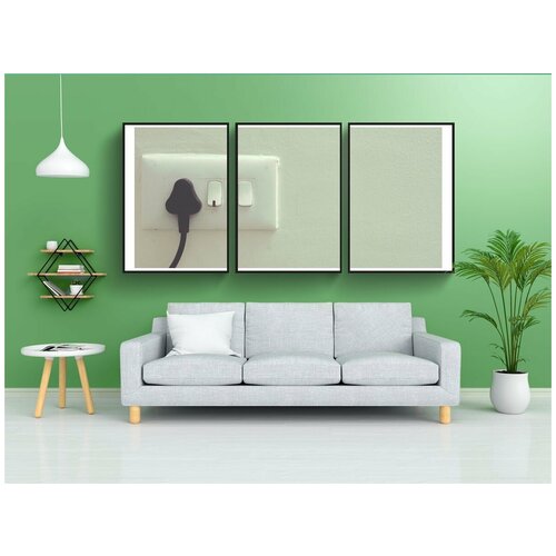 фото Набор модулных постеров для интерьера "затыкать, свет, электричество" 60x90 см. в тубусе, без рамки lotsprints