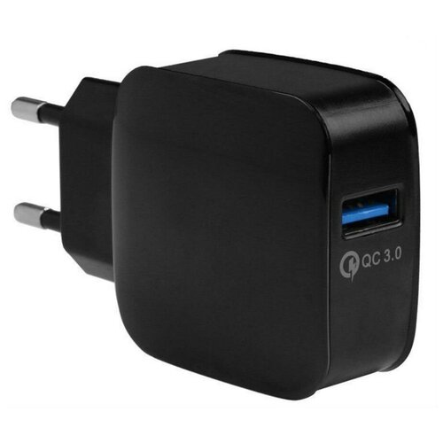 фото Сетевое зарядное устройство energea ampcharge usb qc3.0 18w, цвет черный (chr- ac- qc3p1- eu)