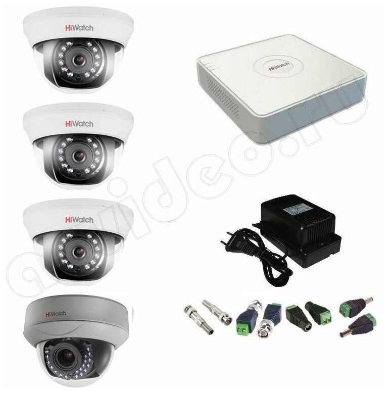 Комплект видеонаблюдения HiWatch 4-3 FullHD на 4 камеры