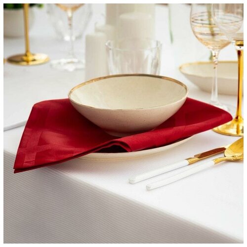 фото Набор салфеток "этель" geometry 45*45см-4шт., цв.бордовый, пл.192 г/м2, хл с вгмо 7091145