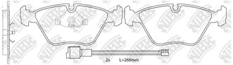 Дисковые тормозные колодки передние NIBK PN0012W (4 шт.)