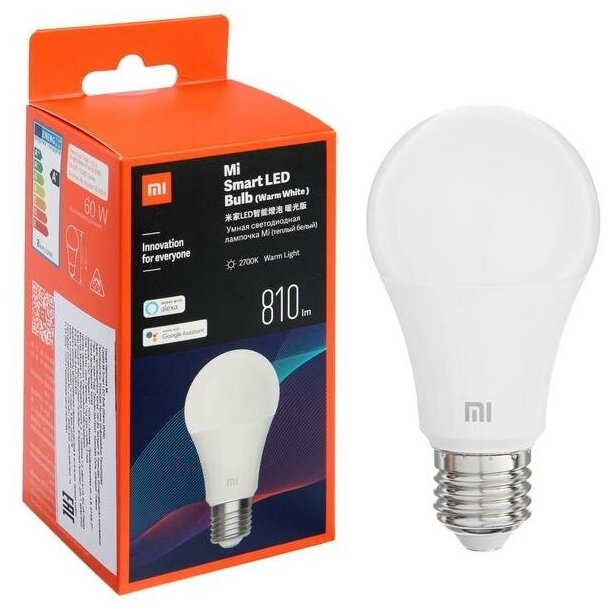 Умная лампа Xiaomi Mi LED Smart Bulb XMBGDP01YLK (GPX4026GL) Warm White - фотография № 15