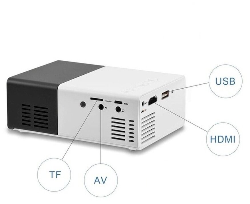 Проектор / домашний кинотеатр / Проектор Unic YG-300 / Портативный LED мини-проектор