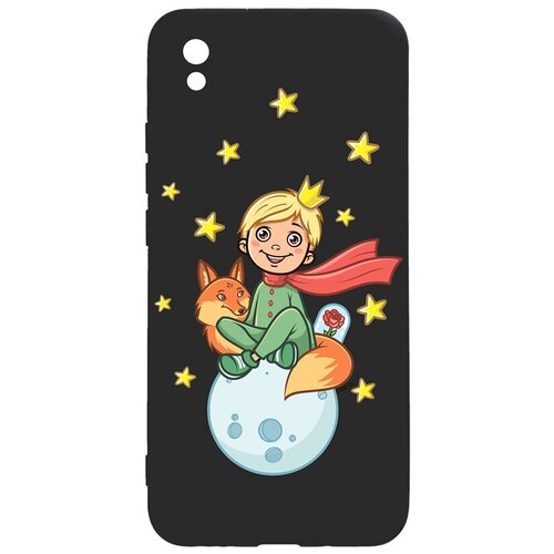 фото Силиконовый чехол-накладка silky touch 3d для xiaomi redmi 9a с принтом "little prince" черный gosso