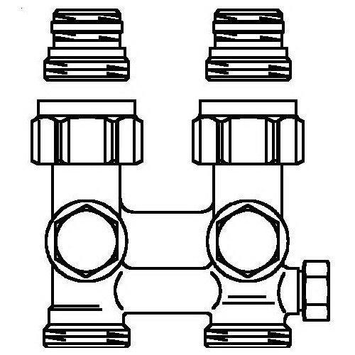 Узел нижнего подключения Oventrop "Multiflex F" ZBU G1/2"НРxG3/4"НР, арт.1015993