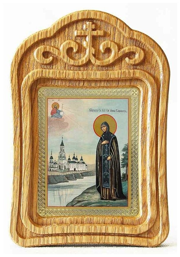 Благоверная княгиня Анна Кашинская, икона в резной рамке