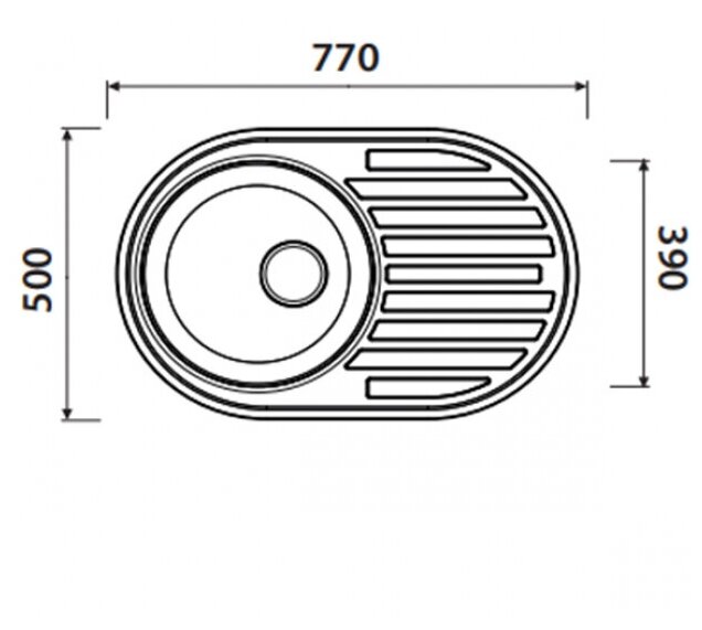 Мойка нержавеющая для кухни Kaiser 770x500х180 KSS-7750L - фотография № 6