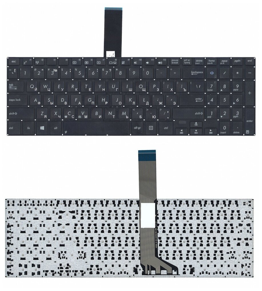Клавиатура для ноутбука Asus V551 черная плоский Enter 1030₽