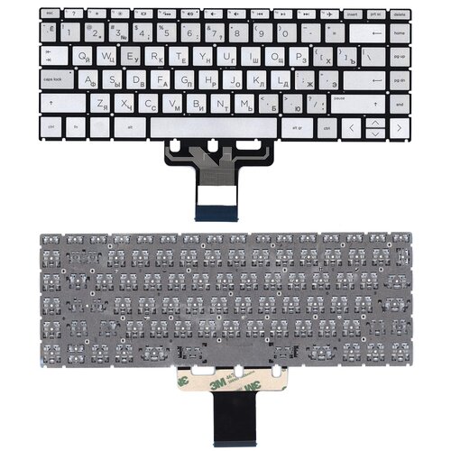 Клавиатура keyboardдля ноутбука HP Pavilion x360 14-cd0000 14m-cd0000 14t-cd0000HP Pavilion X360 14-DH 14T-DH 14M-DH серебристая с подсветкой 1852₽