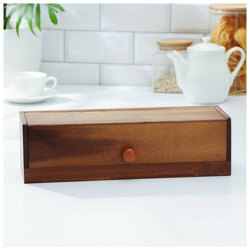 Органайзер для чая и кухонных принадлежностей 358x13x10 см тропическая акация 9186008 2182₽