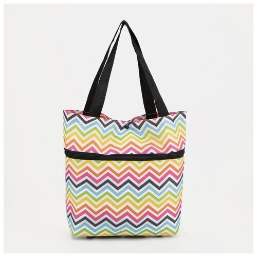 фото Сумка хозяйственная складная на 2х колёсах, на кнопке, цвет разноцветный