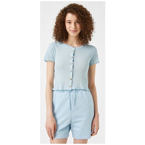 фото Блузка-топ koton teenage, 1yal18107ik, цвет: blue, размер: s