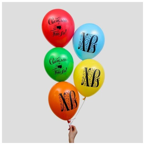 фото Шар воздушный 12" светлой пасхи, 1-сторонний, набор 50 шт., цвет микс 4762355 yandex market