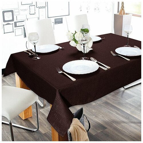 фото Скатерть nadzejka "анита", темно-коричневый, 150*220 см