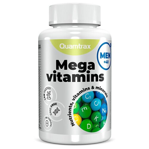 Quamtrax Nutrition Витаминно-минеральный комплекс Quamtrax Nutrition Mega Vitamins for Men, 60 таб биотин и фолиевая кислота с омега 3 1win vitamins for beauty 30 мл