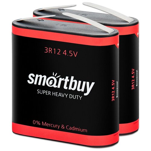 Батарейка квадратная 4.5V 3R12 SmartBuy, 2 шт. батарейка солевая 3r12 smartbuy