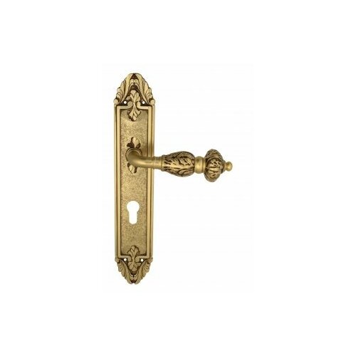 Дверная ручка Venezia LUCRECIA CYL на планке PL90 французское золото + коричневый дверная ручка venezia callisto на планке pl90 французское золото коричневый