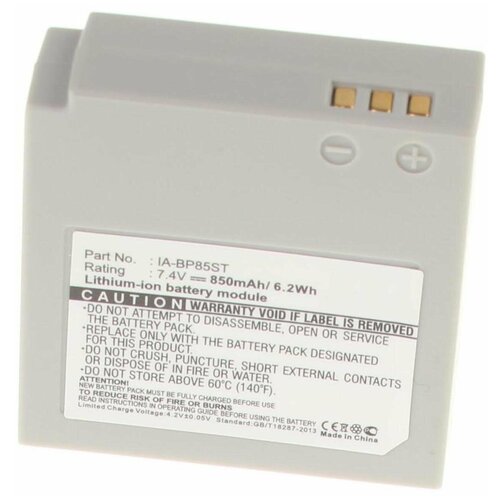 Аккумулятор iBatt iB-U1-F252 800mAh для Samsung SMX-F30BP, VP-MX10A, SMX-F30, SMX-F34BP, HMX-H100, VP-MX20, HMX-H105BP, SMX-F33BP, HMX-H100P, SMX-F34, VP-HMX10C, VP-HMX20C, SC-HMX20C, VP-MX10, SC-MX20, SMX-F33,