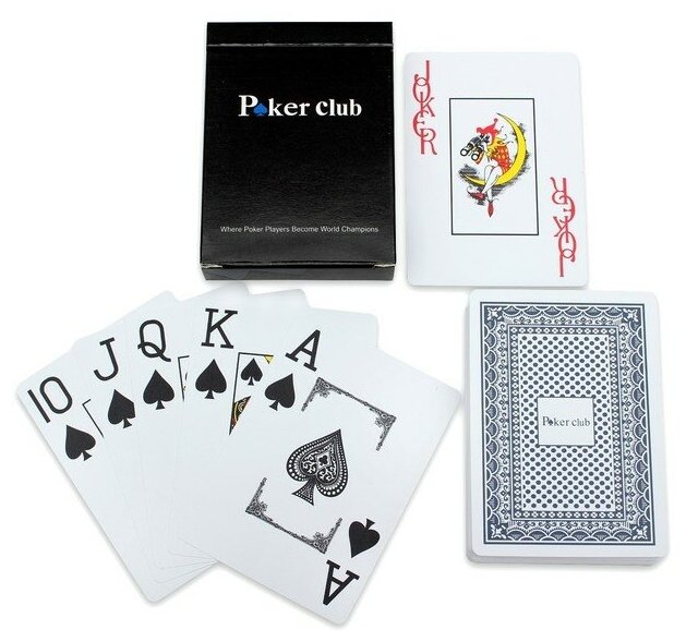 Игральные карты "Poker club", пластиковые, синяя рубашка./В упаковке шт: 1