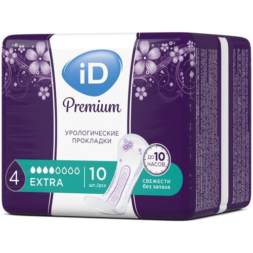 Урологические прокладки iD Premium Extra, 4 капель, 1 уп. по 10 шт.